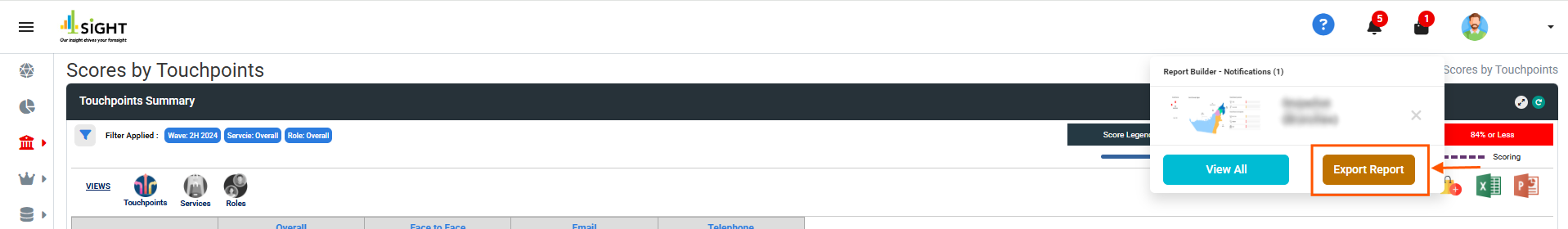 How can I export saved reports?