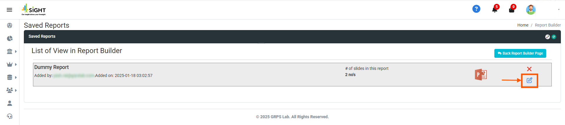 How can I edit a saved report?