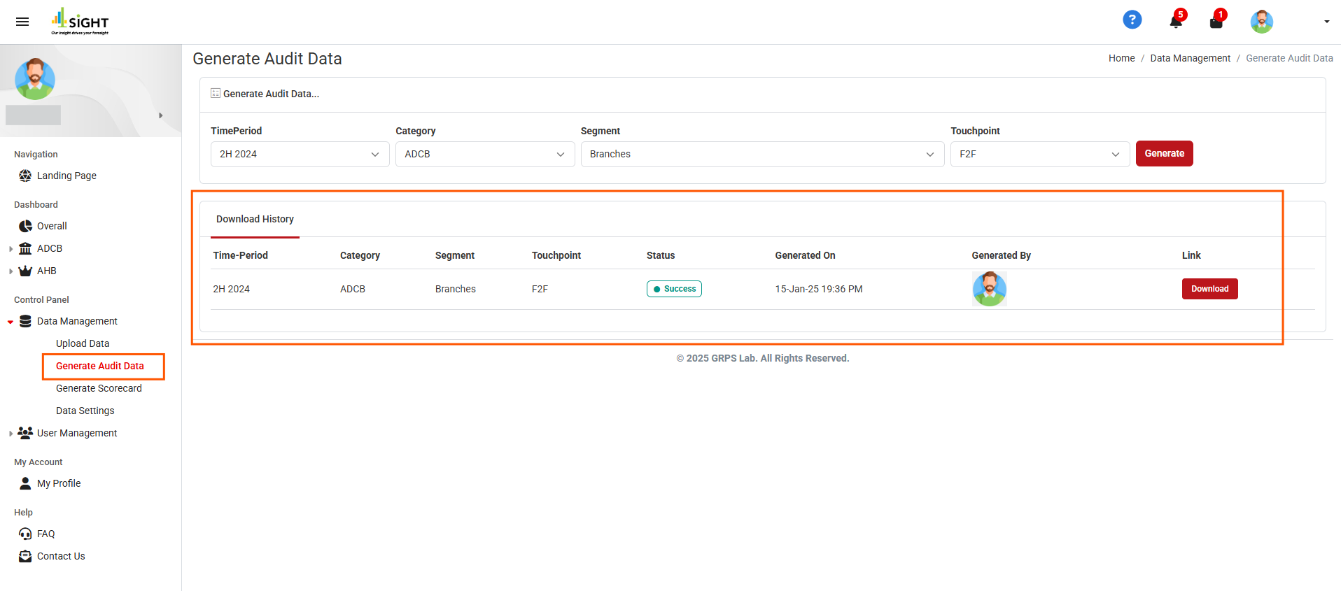 How do I navigate all the existing Audit level data?